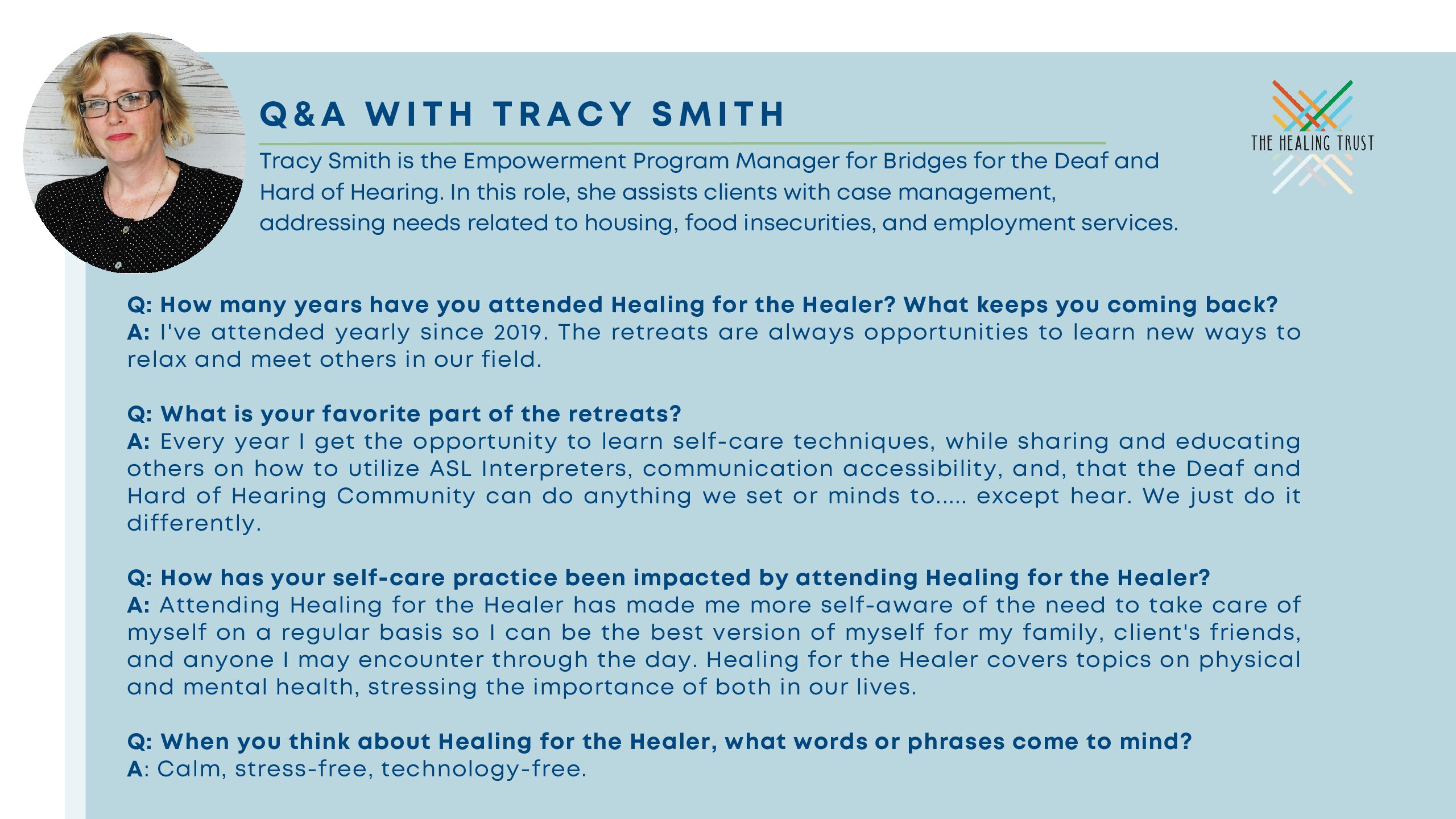 A Space for Every Healer: Tracy Smith’s Retreat Experience